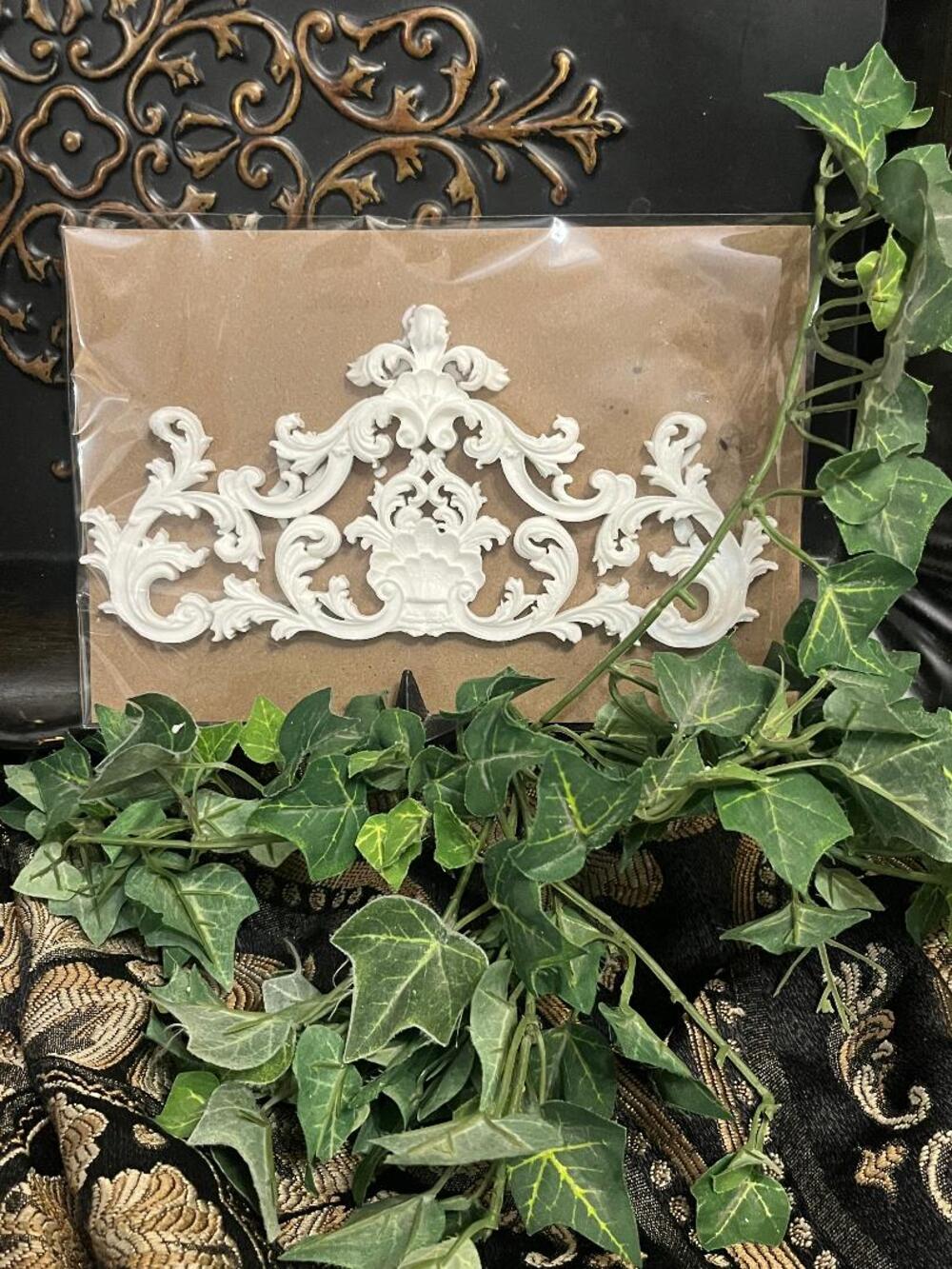 Unfinished Baroque Scroll Resin Pediment